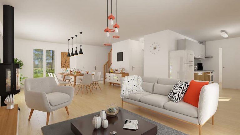 maisons de pâris aisne : vue séjour 3d